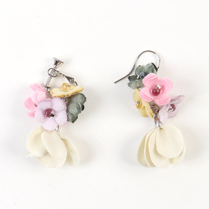 【期間限定SALE】菜の花・赤しそ染めのピアス・イヤリング